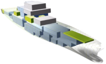 Ship Hull with Arrangement Blocks